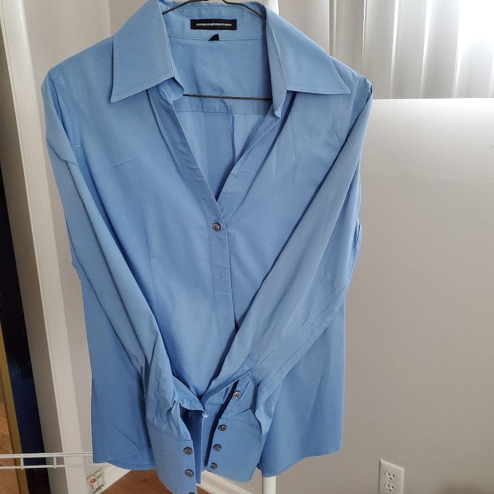 Express Design Studio Light Blue Blouse